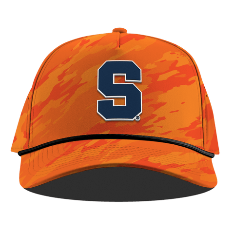 Syracuse University "Syracuse Navy Block" Curved 5 Panel Rope Blaze Orange Camo