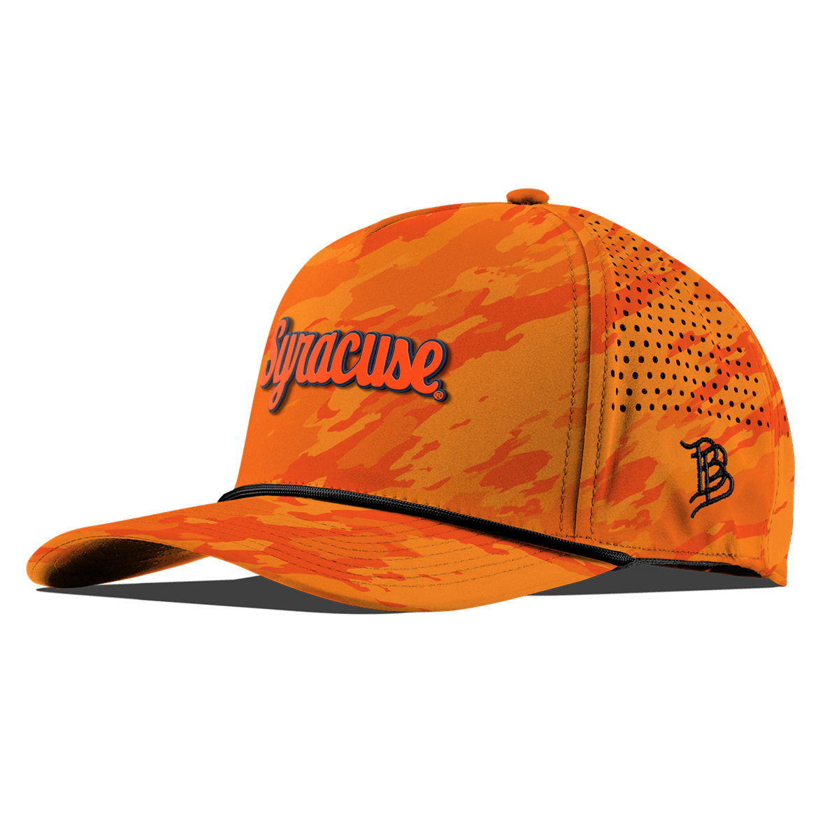 Syracuse University "Syracuse Throwback Script" Curved 5 Panel Rope Blaze Orange Camo