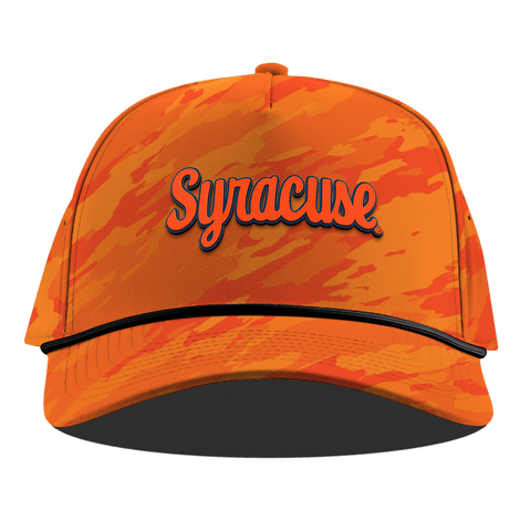 Syracuse University "Syracuse Throwback Script" Curved 5 Panel Rope Blaze Orange Camo