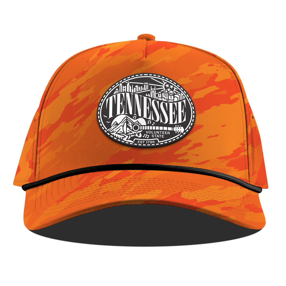 Tennessee Traveler Curved 5 Panel Rope Blaze Orange Camo