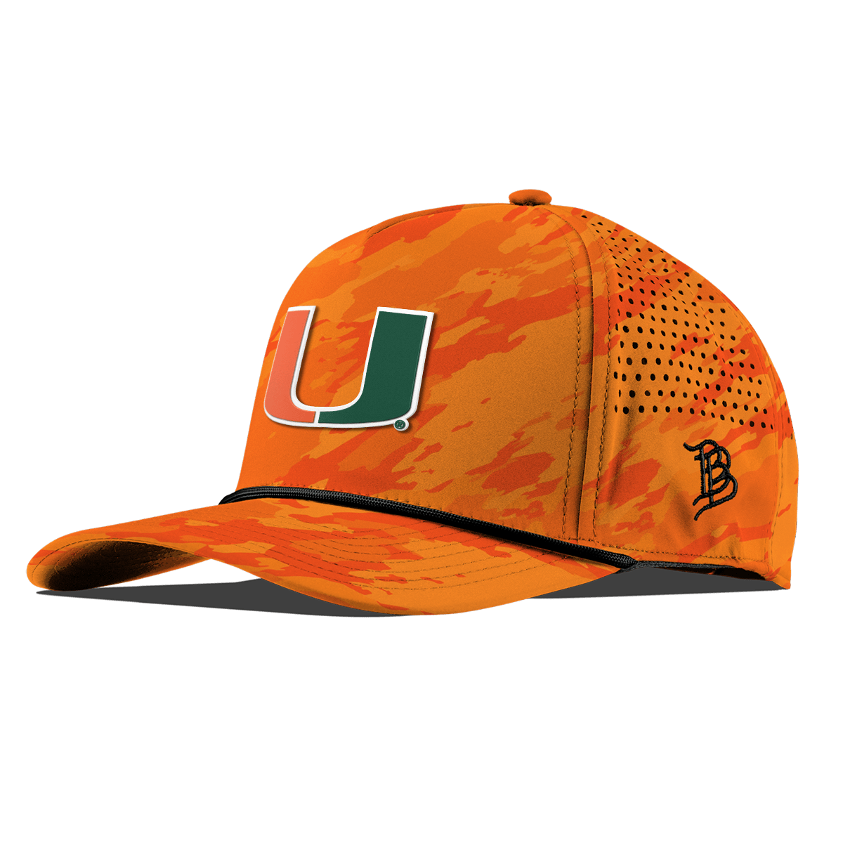 University of Miami "Miami Team Logo" Curved 5 Panel Rope Blaze Orange Camo