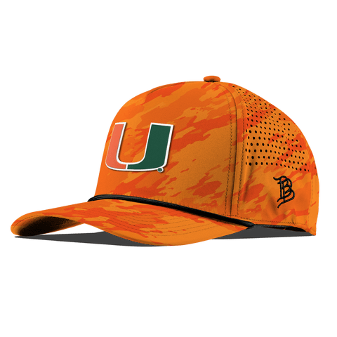 University of Miami "Miami Team Logo" Curved 5 Panel Rope Blaze Orange Camo