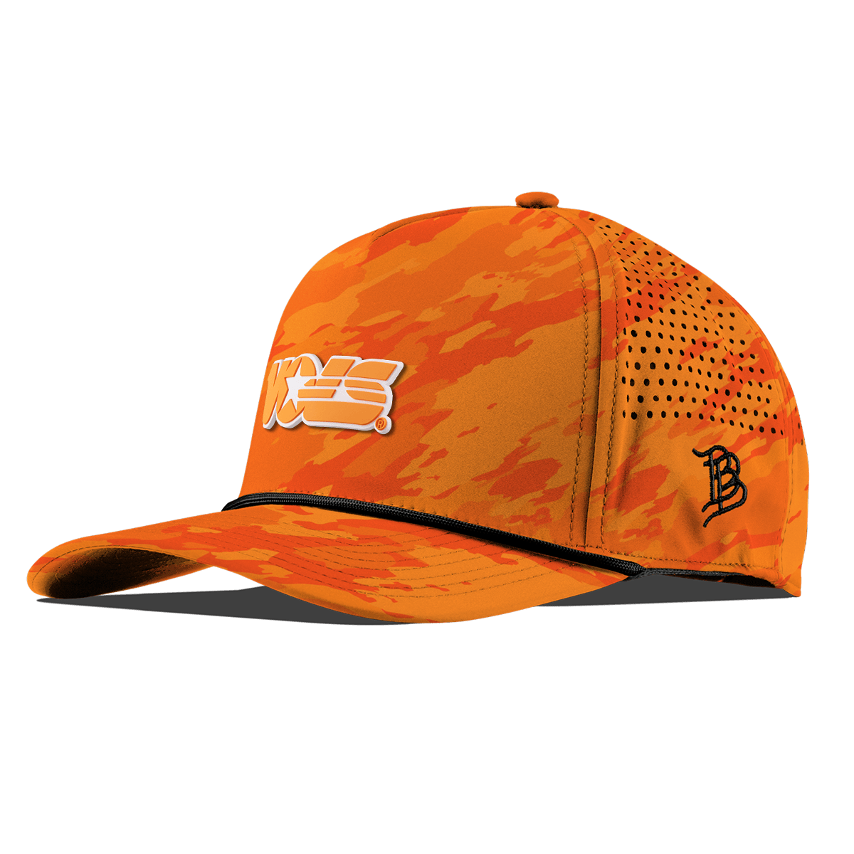 University of Tennessee "Tennessee Vols Block" Curved 5 Panel Rope Blaze Orange Camo