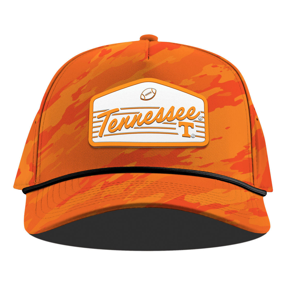 University of Tennessee "Volunteers Football" Curved 5 Panel Rope Blaze Orange Camo