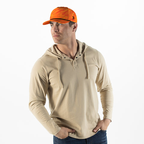 Bare Curved 5 Panel Rope Blaze Orange Camo