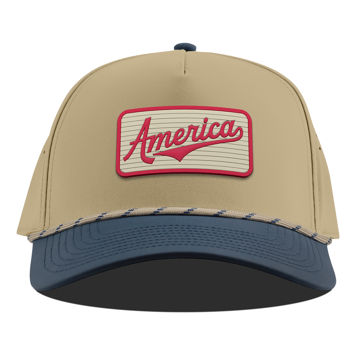 America Badge Curved 5 Panel Rope Desert/Orion