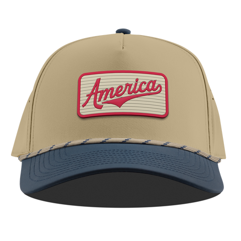 America Badge Curved 5 Panel Rope Desert/Orion
