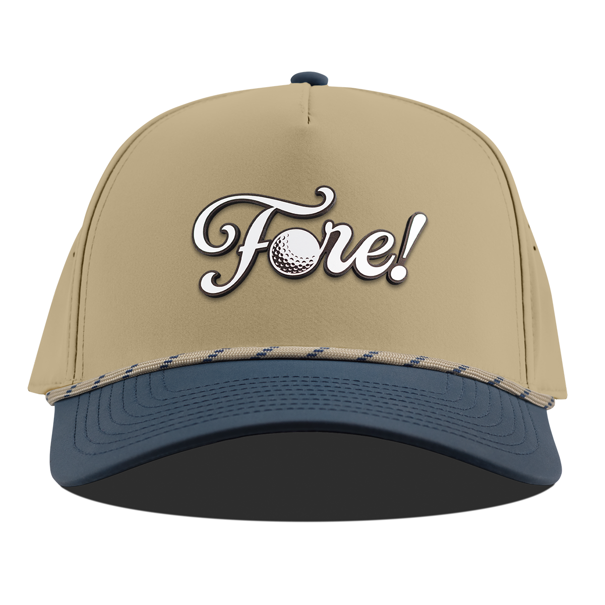 Fore! Script Curved 5 Panel Rope Desert/Orion