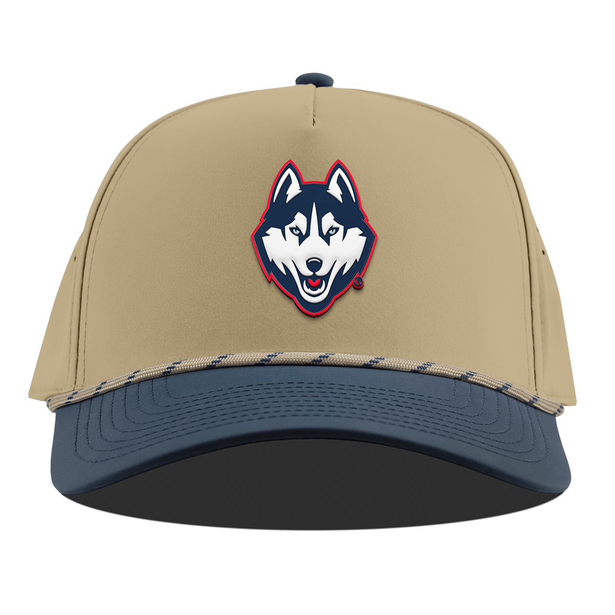 University of Connecticut "Huskies Mascot" Curved 5 Panel Rope Desert/Orion
