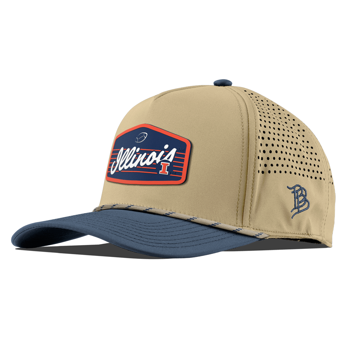 University of Illinois "Illini Football" Curved 5 Panel Rope Desert/Orion