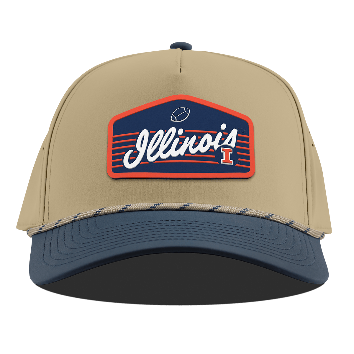 University of Illinois "Illini Football" Curved 5 Panel Rope Desert/Orion