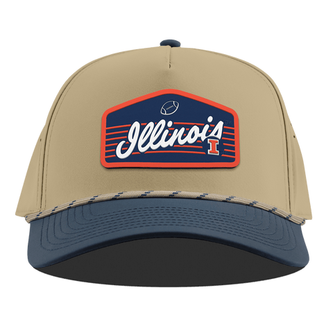 University of Illinois "Illini Football" Curved 5 Panel Rope Desert/Orion