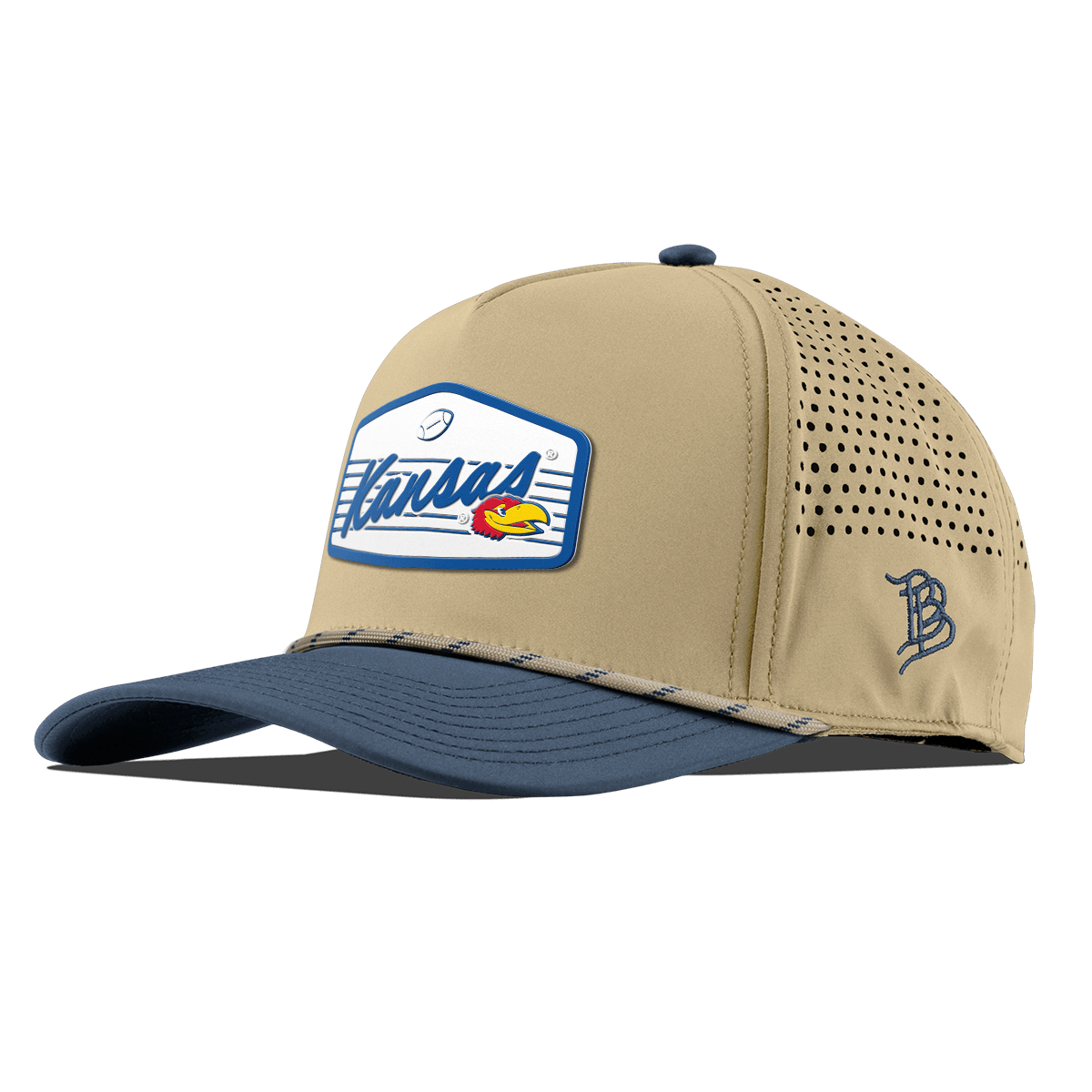University of Kansas "Jayhawks Football" Curved 5 Panel Rope Desert/Orion