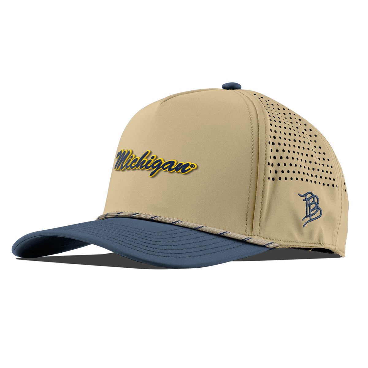 University of Michigan "Michigan Script" Curved 5 Panel Rope Desert/Orion