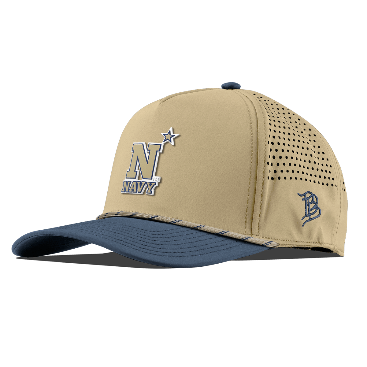 United States Naval Academy "Naval Academy Team Logo Gold" Curved 5 Panel Rope Desert/Orion