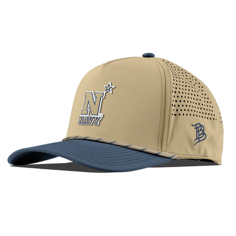 United States Naval Academy "Naval Academy Team Logo Gold" Curved 5 Panel Rope Desert/Orion