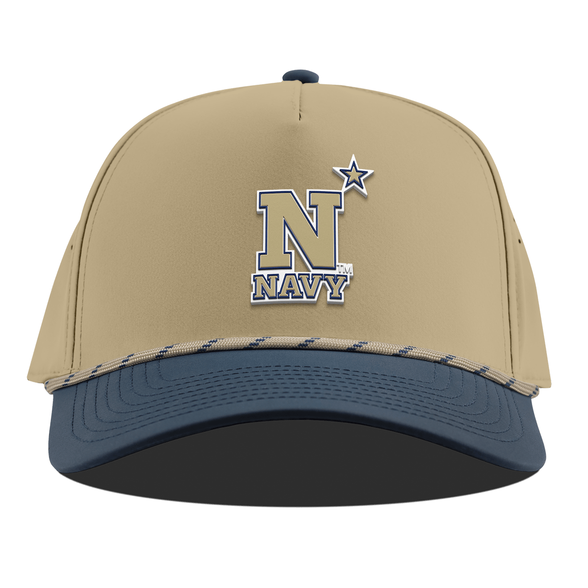 United States Naval Academy "Naval Academy Team Logo Gold" Curved 5 Panel Rope Desert/Orion