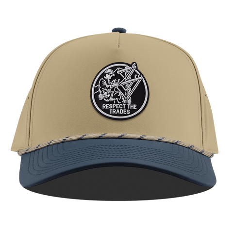 Respect The Trades Lineman Curved 5 Panel Rope Desert/Orion