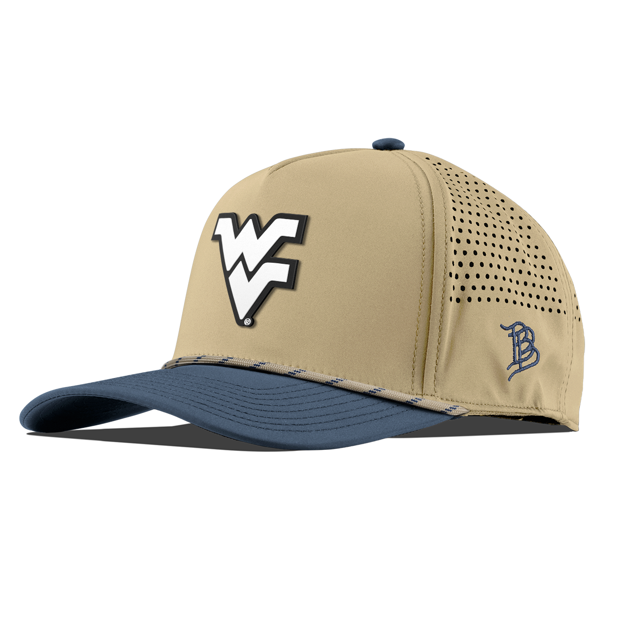 West Virginia University "Vintage West Virginia Team Logo" Curved 5 Panel Rope Desert/Oriom