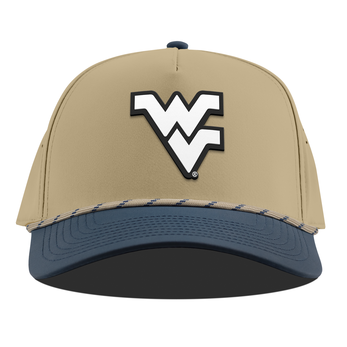 West Virginia University "Vintage West Virginia Team Logo" Curved 5 Panel Rope Desert/Orion