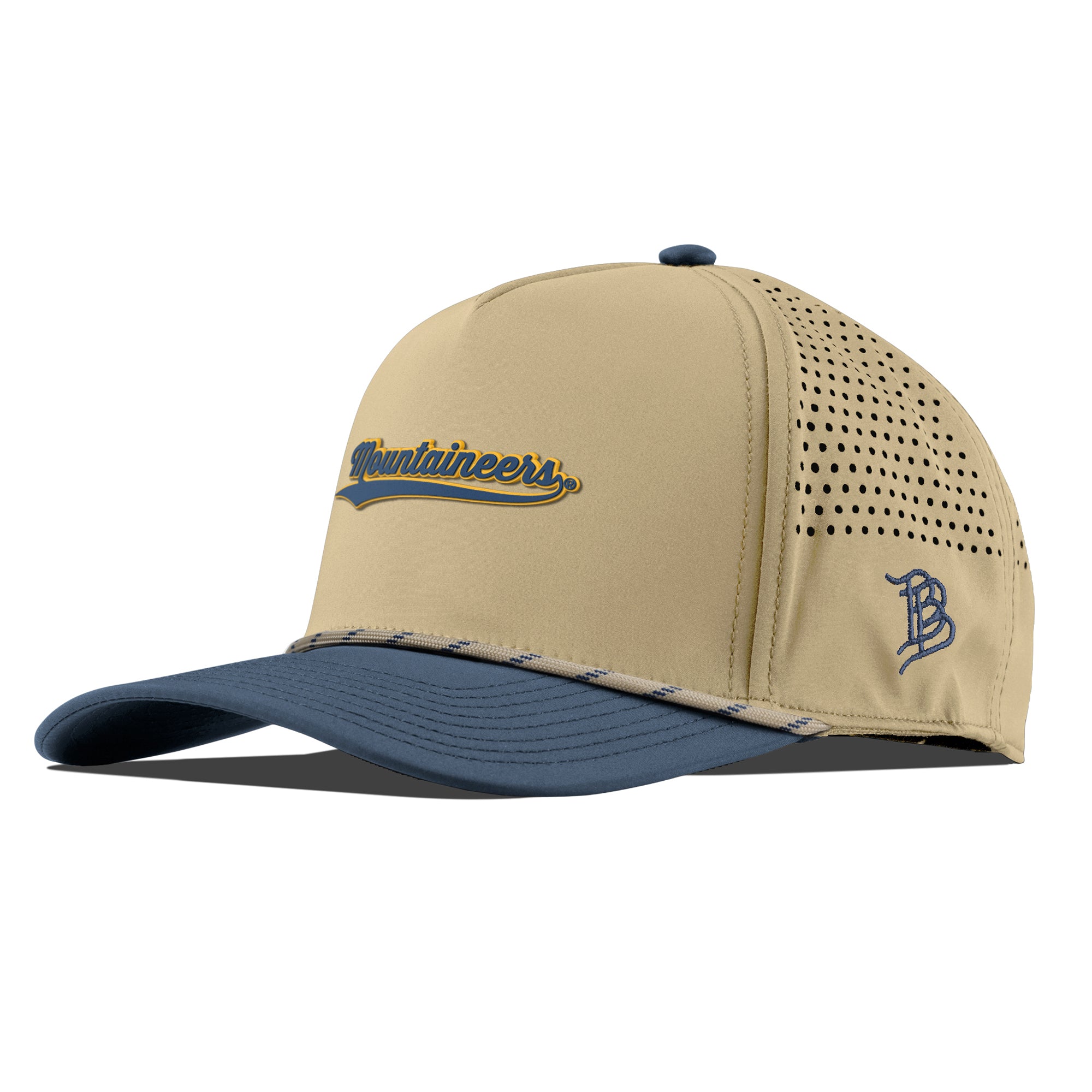 West Virginia University "West Virginia Mountaineers Script" Curved 5 Panel Rope Desert/Orion