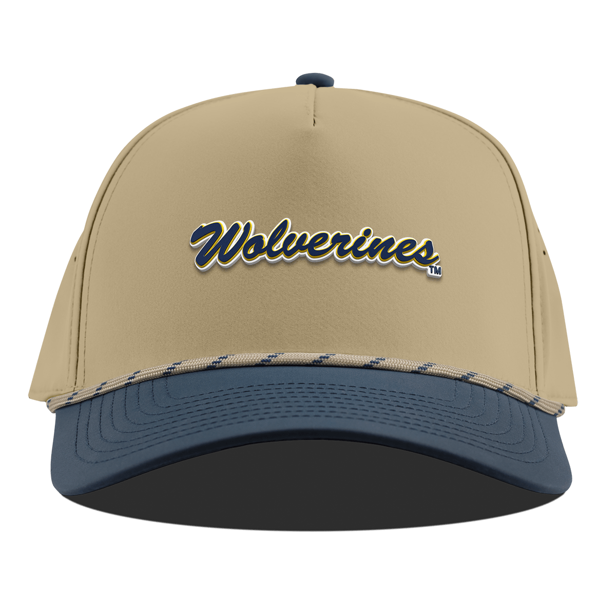 University of Michigan "Wolverines Script" Curved 5 Panel Rope Desert/Orion
