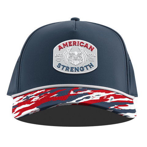 American Strength USA Curved 5 Panel Rope Orion/USA Camo + White Rope