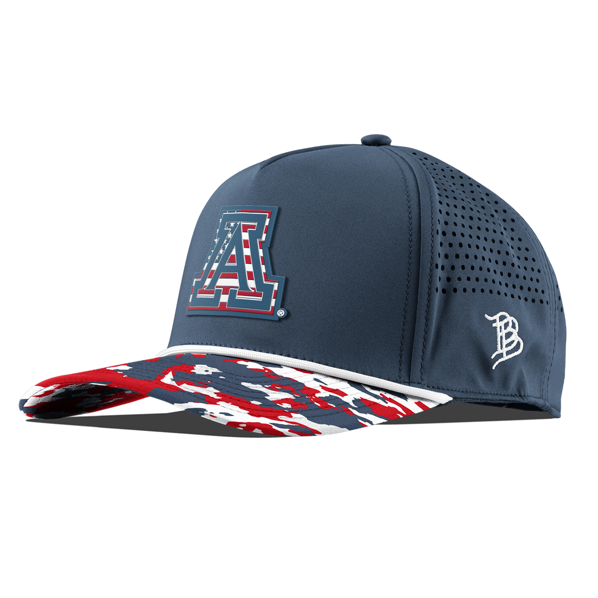 University of Arizona "Arizona Stars & Stripes" Curved 5 Panel Rope Orion/USA Camo + White Rope