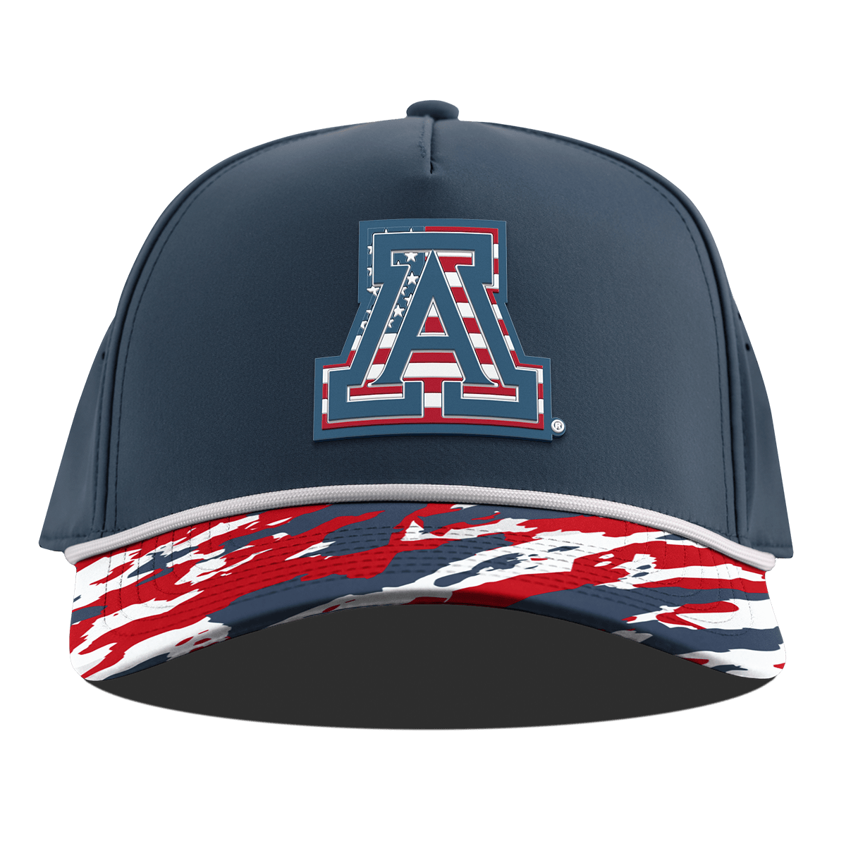 University of Arizona "Arizona Stars & Stripes" Curved 5 Panel Rope Orion/USA Camo + White Rope