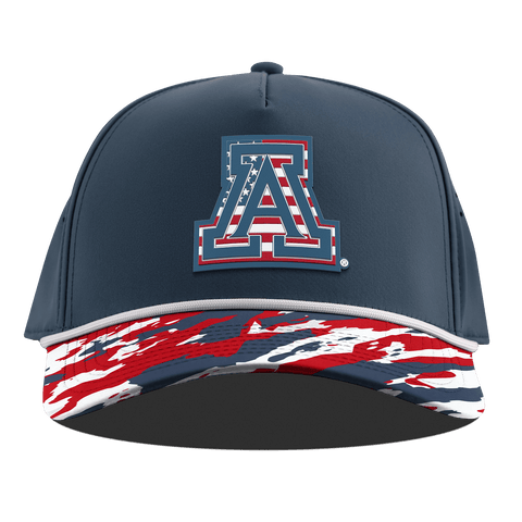 University of Arizona "Arizona Stars & Stripes" Curved 5 Panel Rope Orion/USA Camo + White Rope