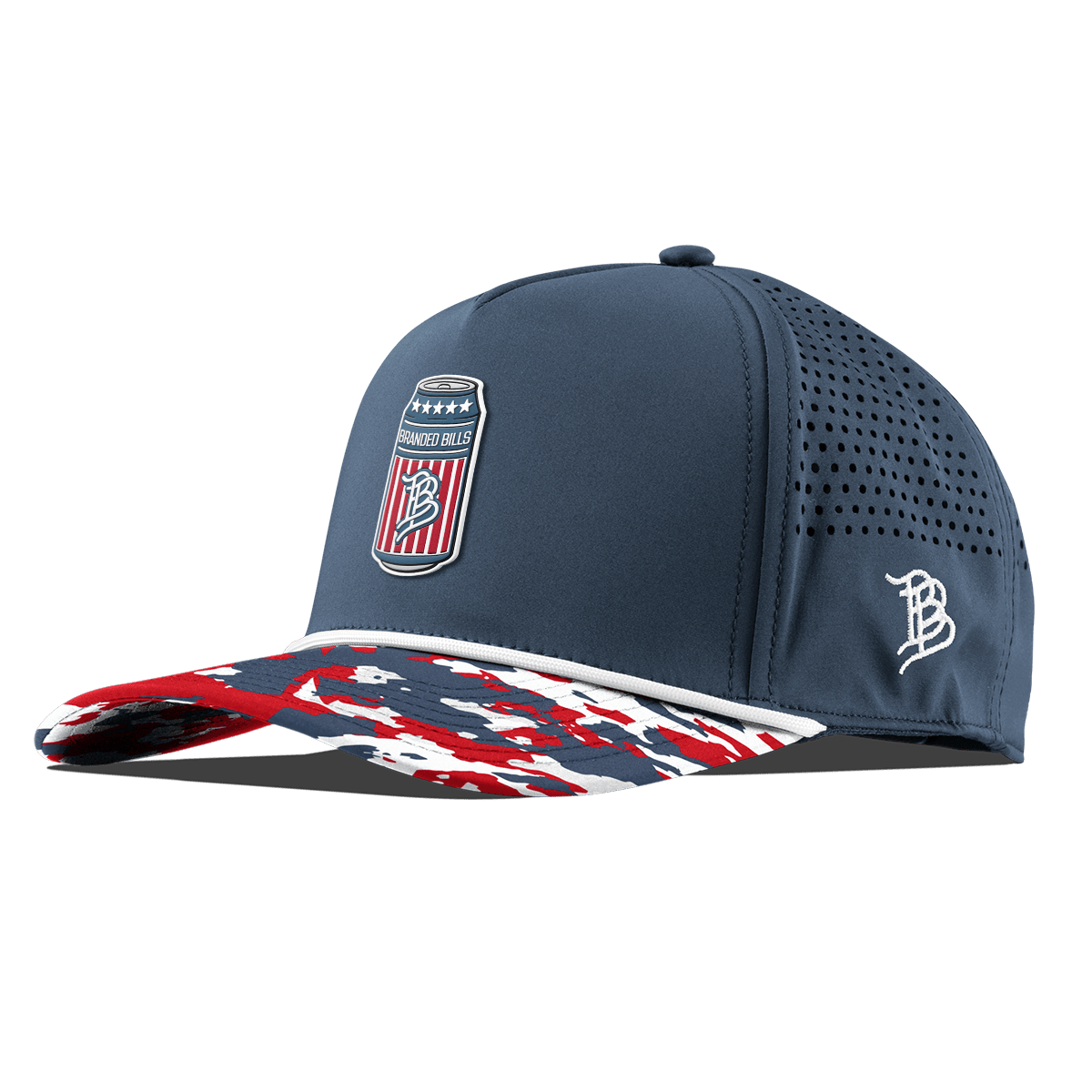 BB Brew Curved 5 Panel Rope Orion/USA Camo + White Rope