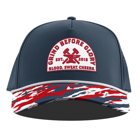 Grind Before Glory Curved 5 Panel Rope Orion/USA Camo + White Rope