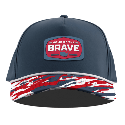 Home of the Brave Curved 5 Panel Rope Orion/USA Camo + White Rope