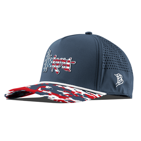 University of Nebraska "Huskers Stars & Stripes" Curved 5 Panel Rope Orion/USA Camo + White Rope