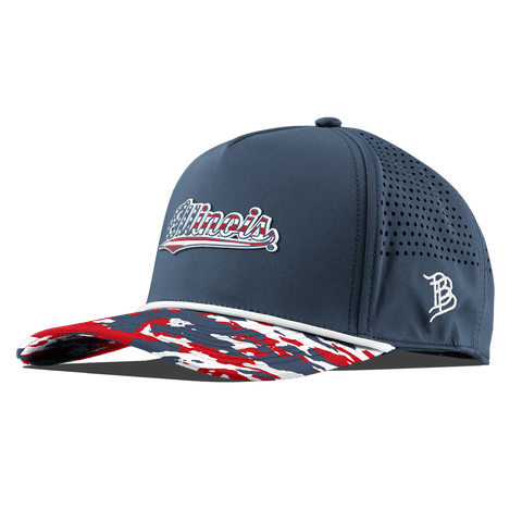 University of Illinois "Illinois Stars & Stripes" Curved 5 Panel Rope Orion/USA Camo + White Rope