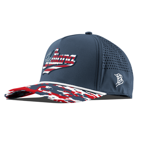 Indiana University "Indiana Stars & Stripes" Curved 5 Panel Rope Orion/USA Camo + White Rope