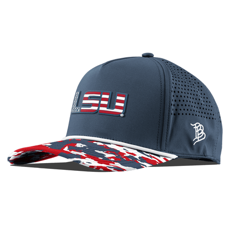 Louisiana State University "LSU Stars & Stripes" Curved 5 Panel Rope Orion/USA Camo + White Rope