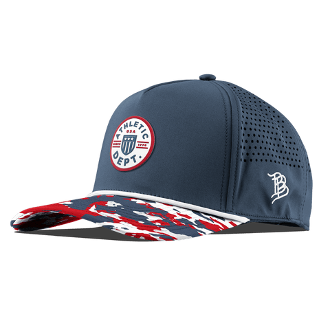 Liberty Letterman Curved 5 Panel Rope Orion/USA Camo + White Rope