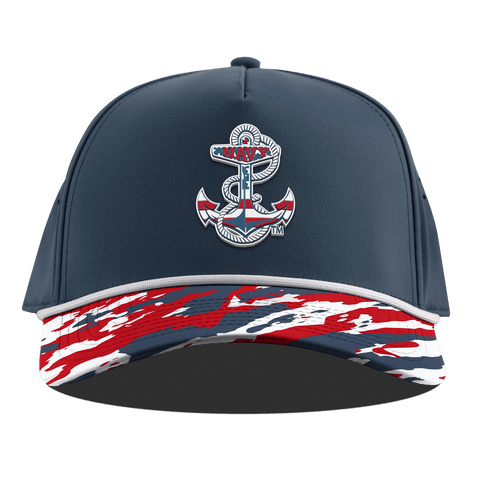 Naval Academy "Navy Stars & Stripes" Curved 5 Panel Rope Orion/USA Camo + White Rope