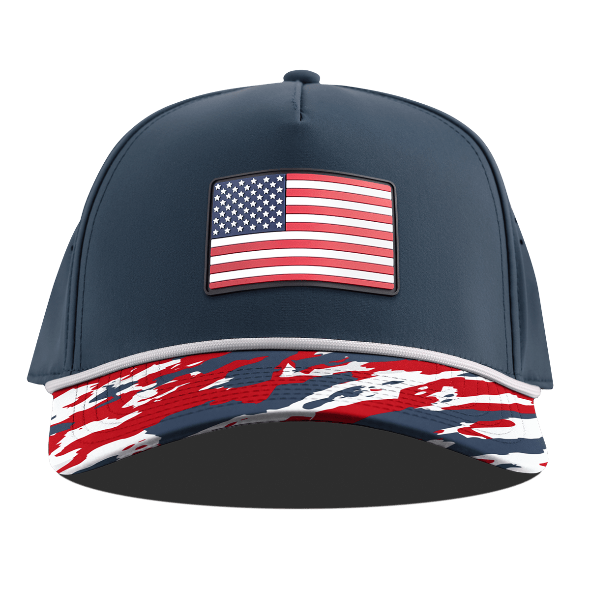 Old Glory Curved 5 Panel Rope Orion/USA Camo + White Rope