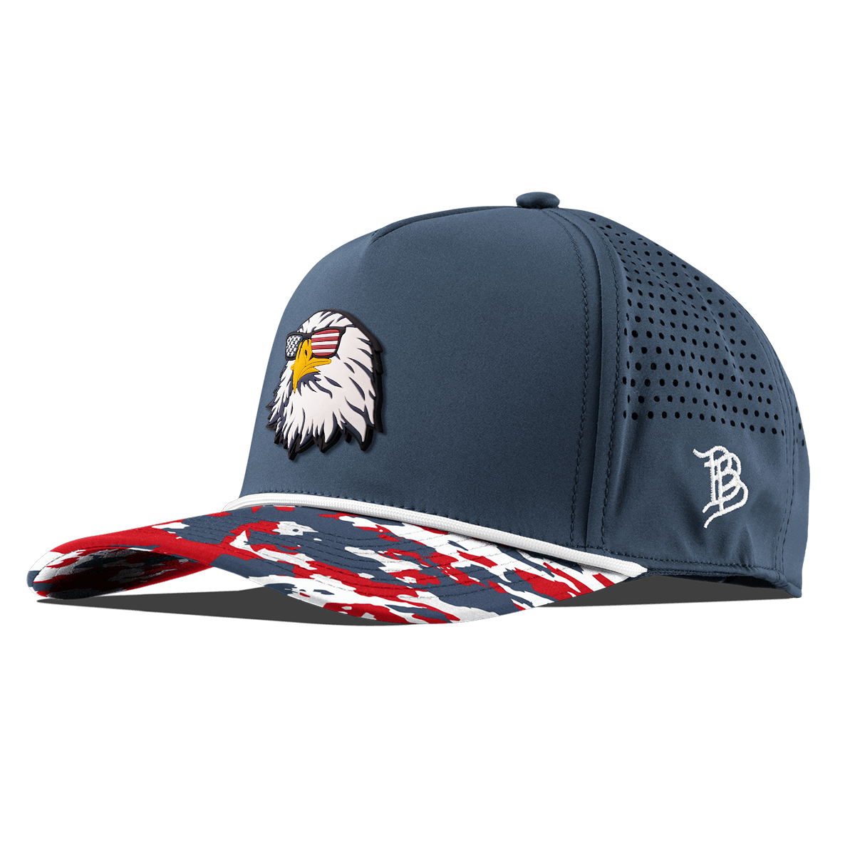 Party Eagle Curved 5 Panel Rope Orion/USA Camo + White Rope