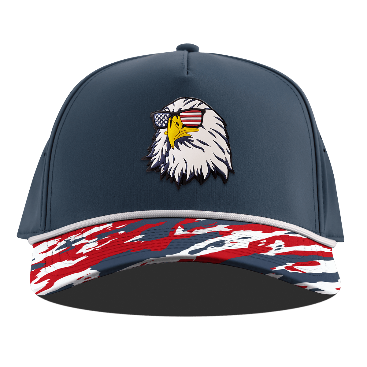 Party Eagle Curved 5 Panel Rope Orion/USA Camo + White Rope
