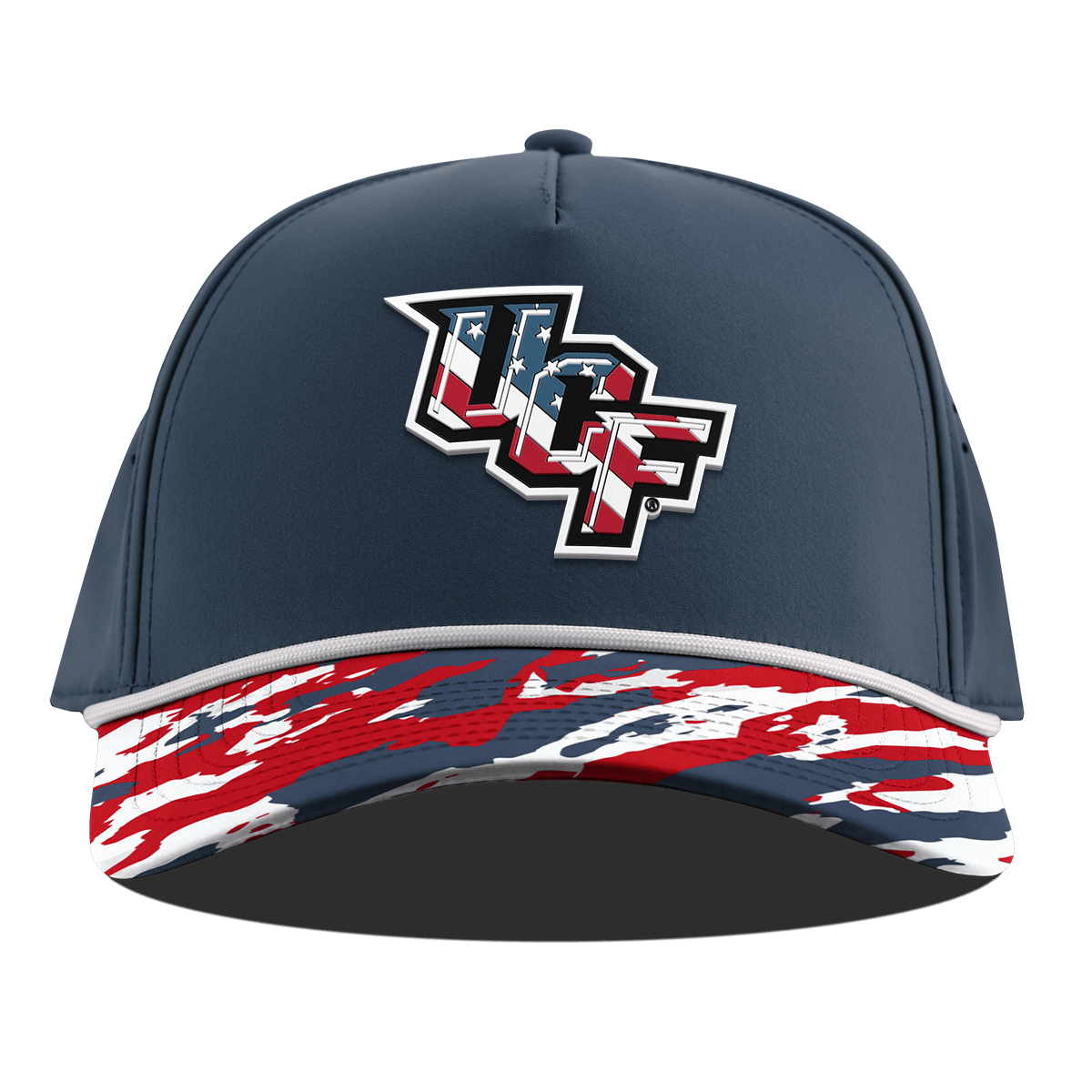 University of Central Florida "UCF Stars & Stripes" Curved 5 Panel Rope Orion/USA Camo + White Rope