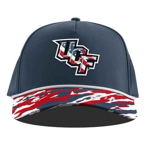 University of Central Florida "UCF Stars & Stripes" Curved 5 Panel Rope Orion/USA Camo + White Rope