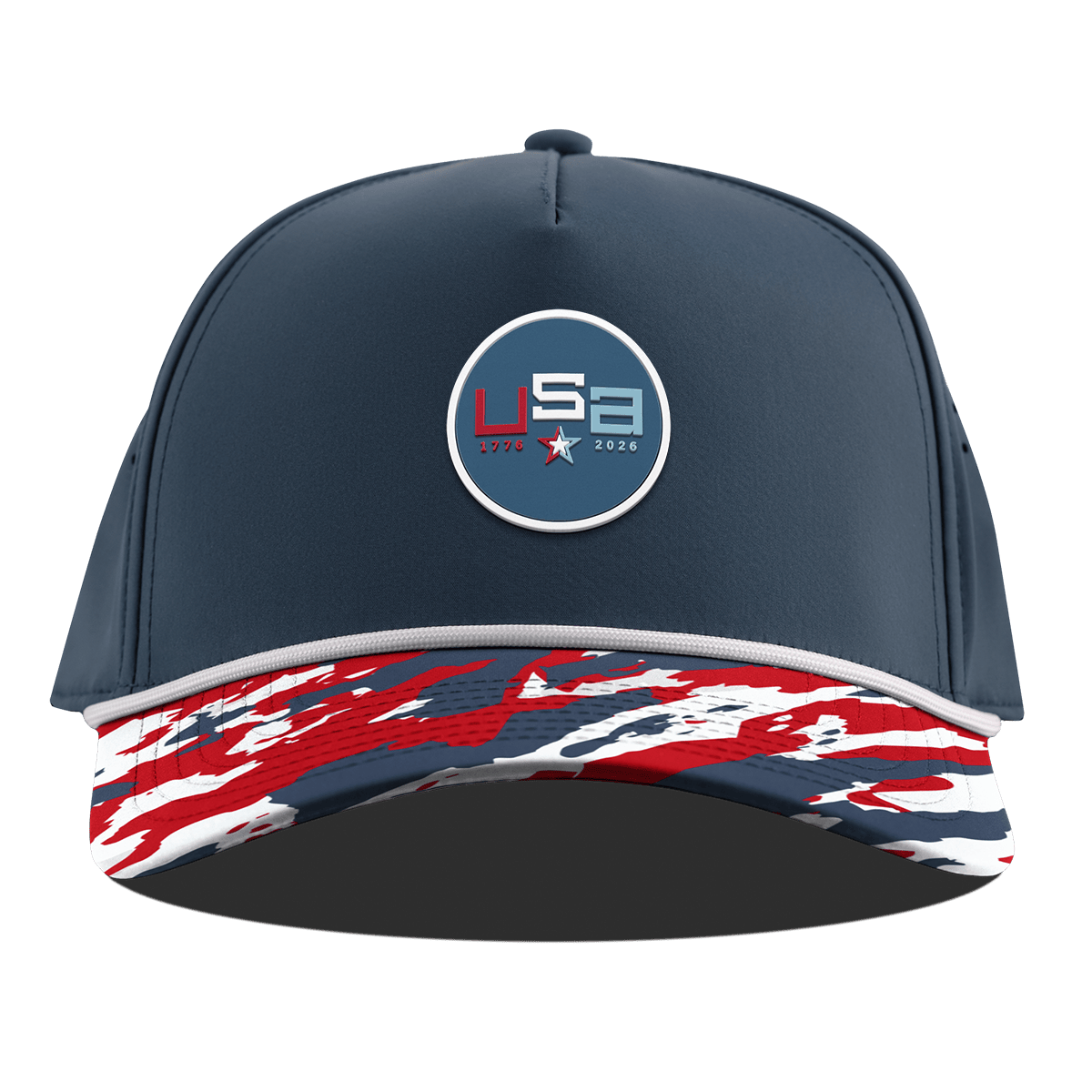 USA 250 Curved 5 Panel Rope Orion/USA Camo + White Rope