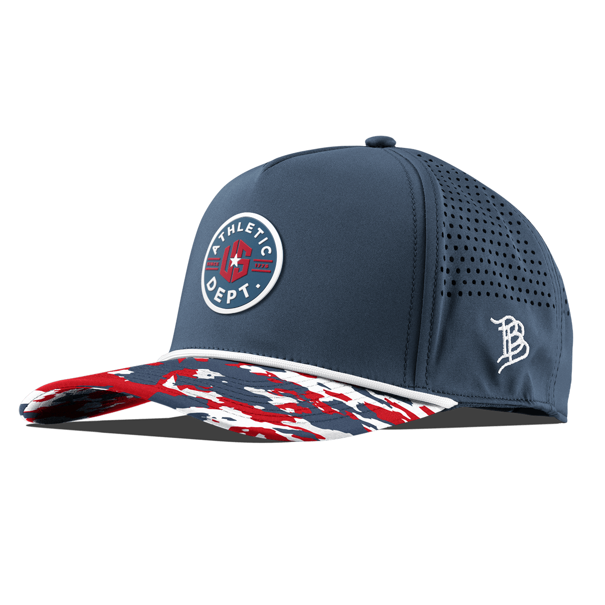 US Athletic Curved 5 Panel Rope Orion/USA Camo + White Rope