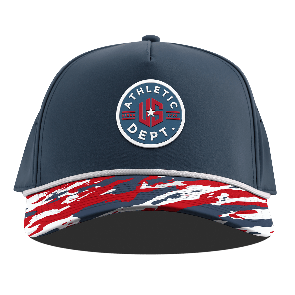 US Athletic Curved 5 Panel Rope Orion/USA Camo + White Rope