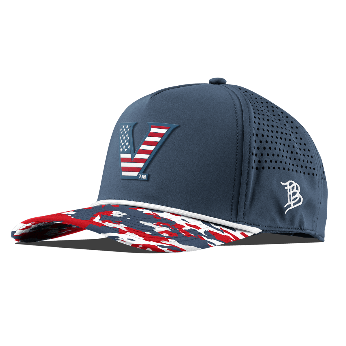 Vanderbilt University "Vanderbilt Stars & Stripes" Curved 5 Panel Rope Orion/USA Camo + White Rope