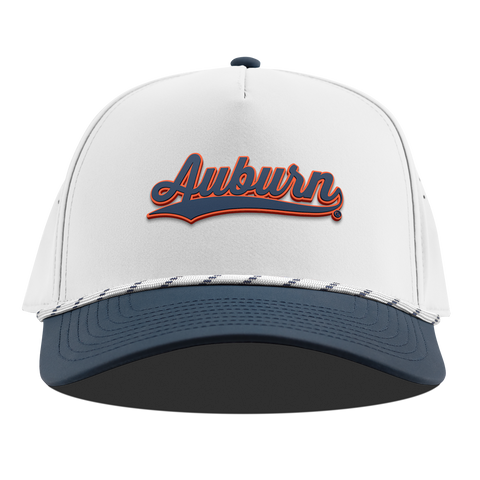 Auburn University "Auburn Script" Curved 5 Panel Rope White/Orion