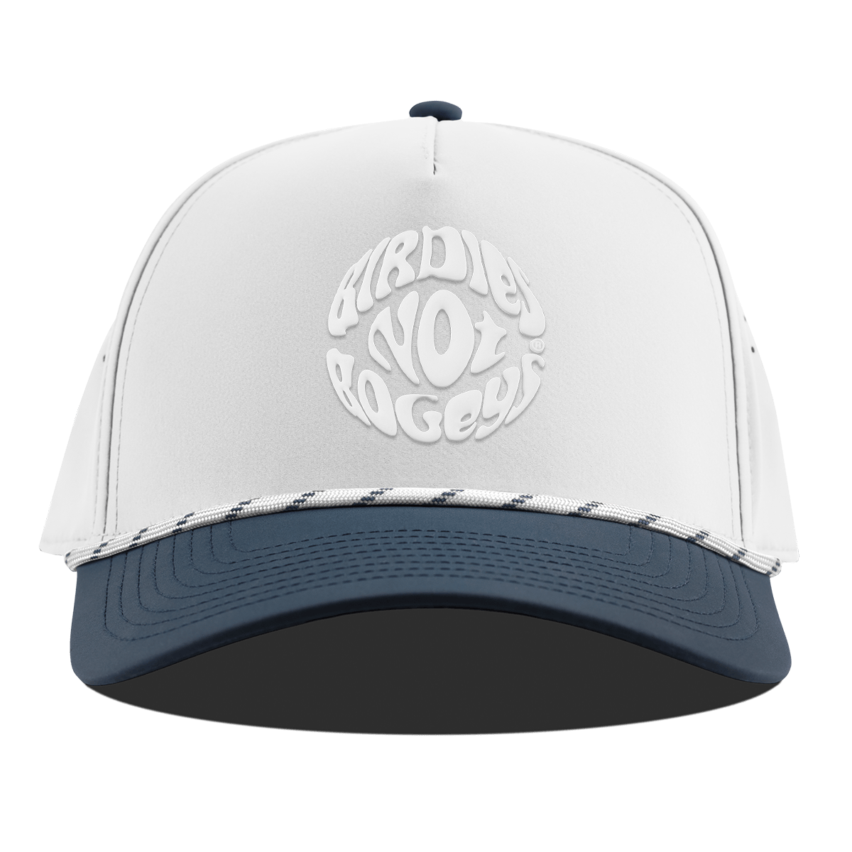 Birdies Not Bogeys® Curved 5 Panel Rope White/Orion